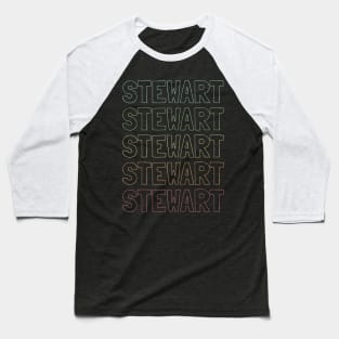 Stewart Name Pattern Baseball T-Shirt